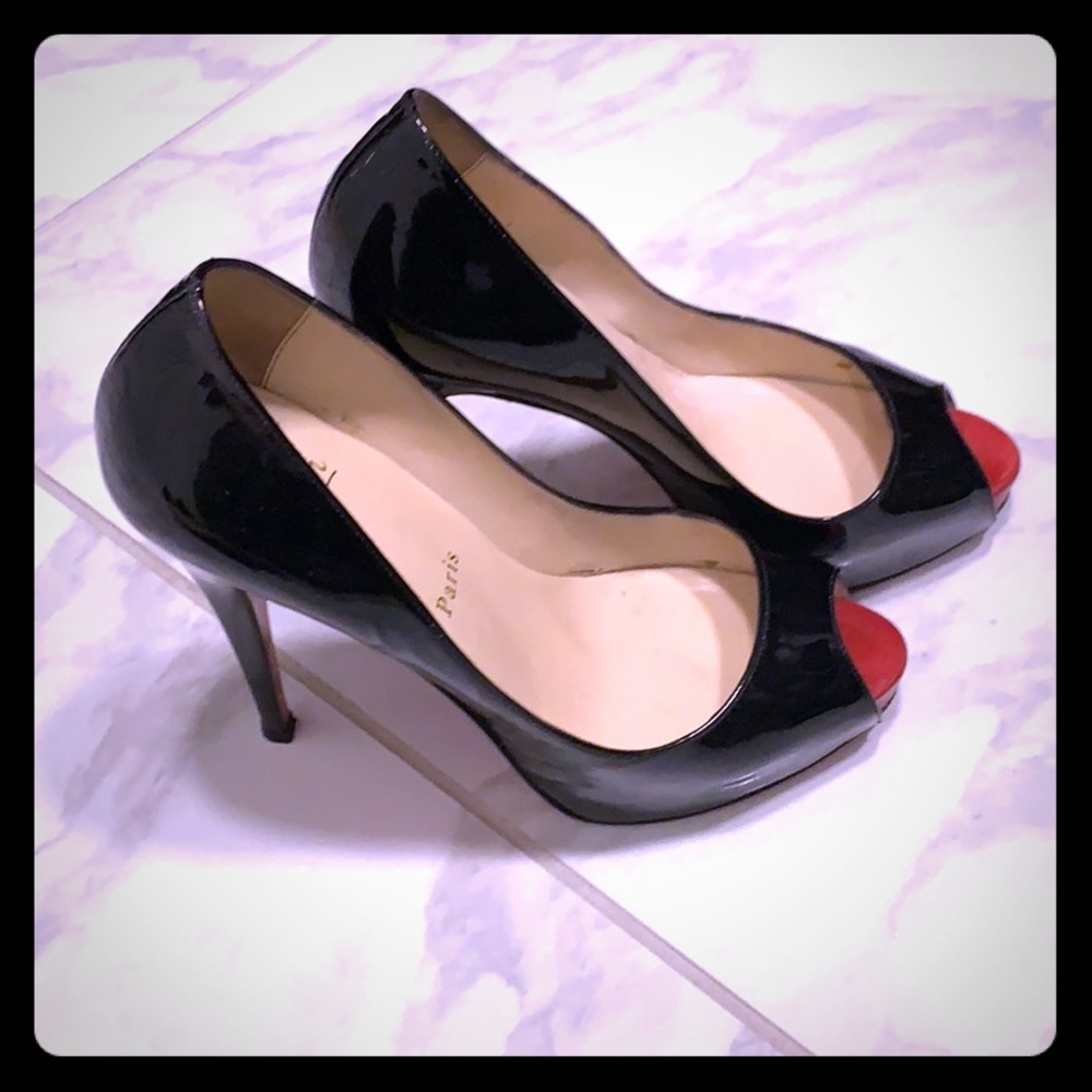 Authentic Christian Louboutin peep toe heels